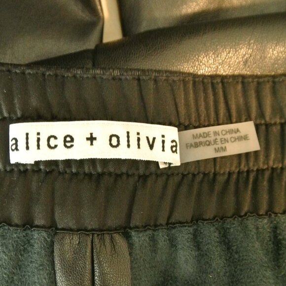 New Alice + Olivia Benny Baggy Faux Leather Pants in Black Size M#2120 - Picture 10 of 13